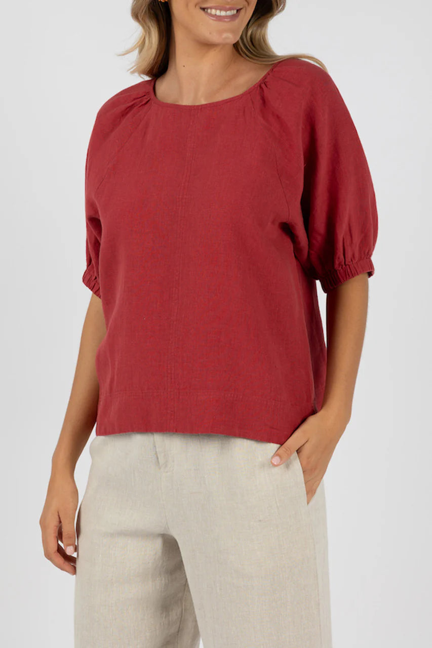 Humidity Lifestyle Lagoon Blouse - Brick