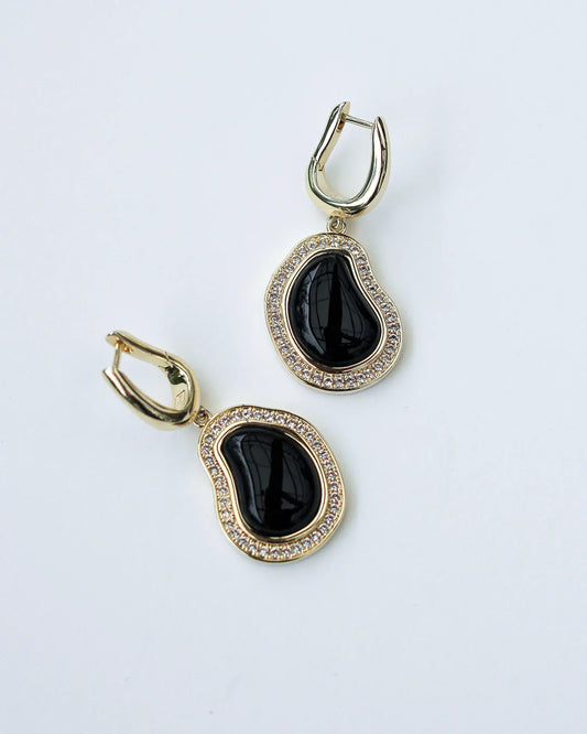 F+H Studios Bean Party Earrings - Onyx