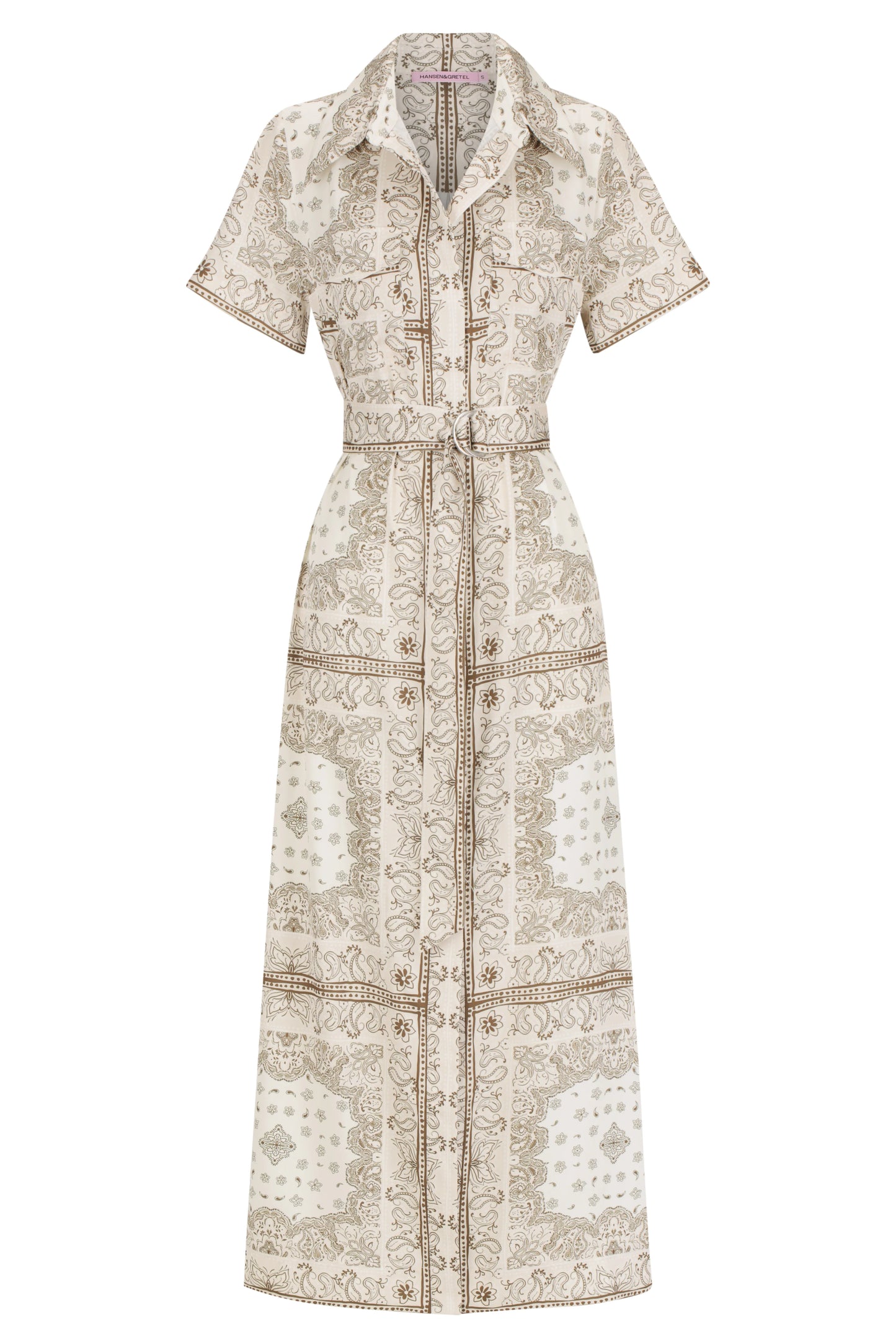 Hansen & Gretel Joe Midi Dress - Beige Bandana