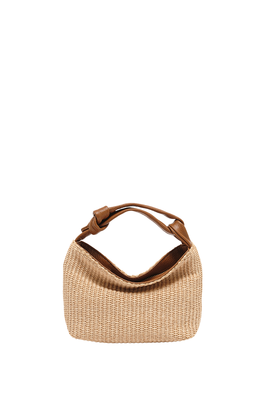 Vestirsi Jess Raffia Pouch, Tan