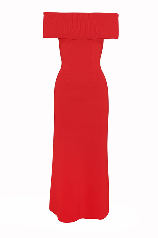 Mossman Monaco Off Shoulder Dress - Red