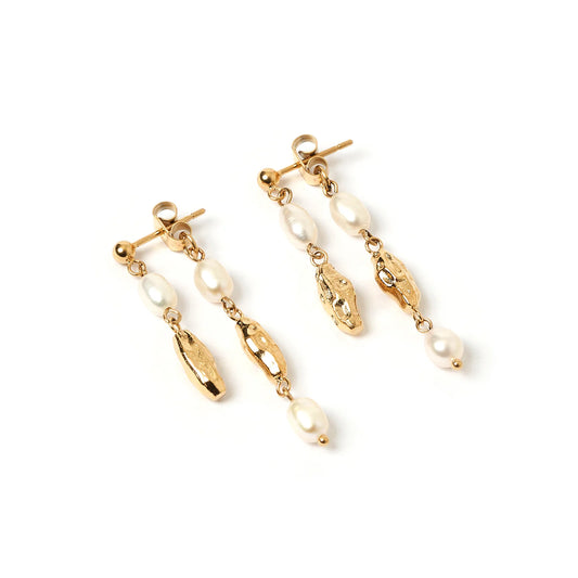 Arms of Eve Mimi Pearl and Gold Earrings