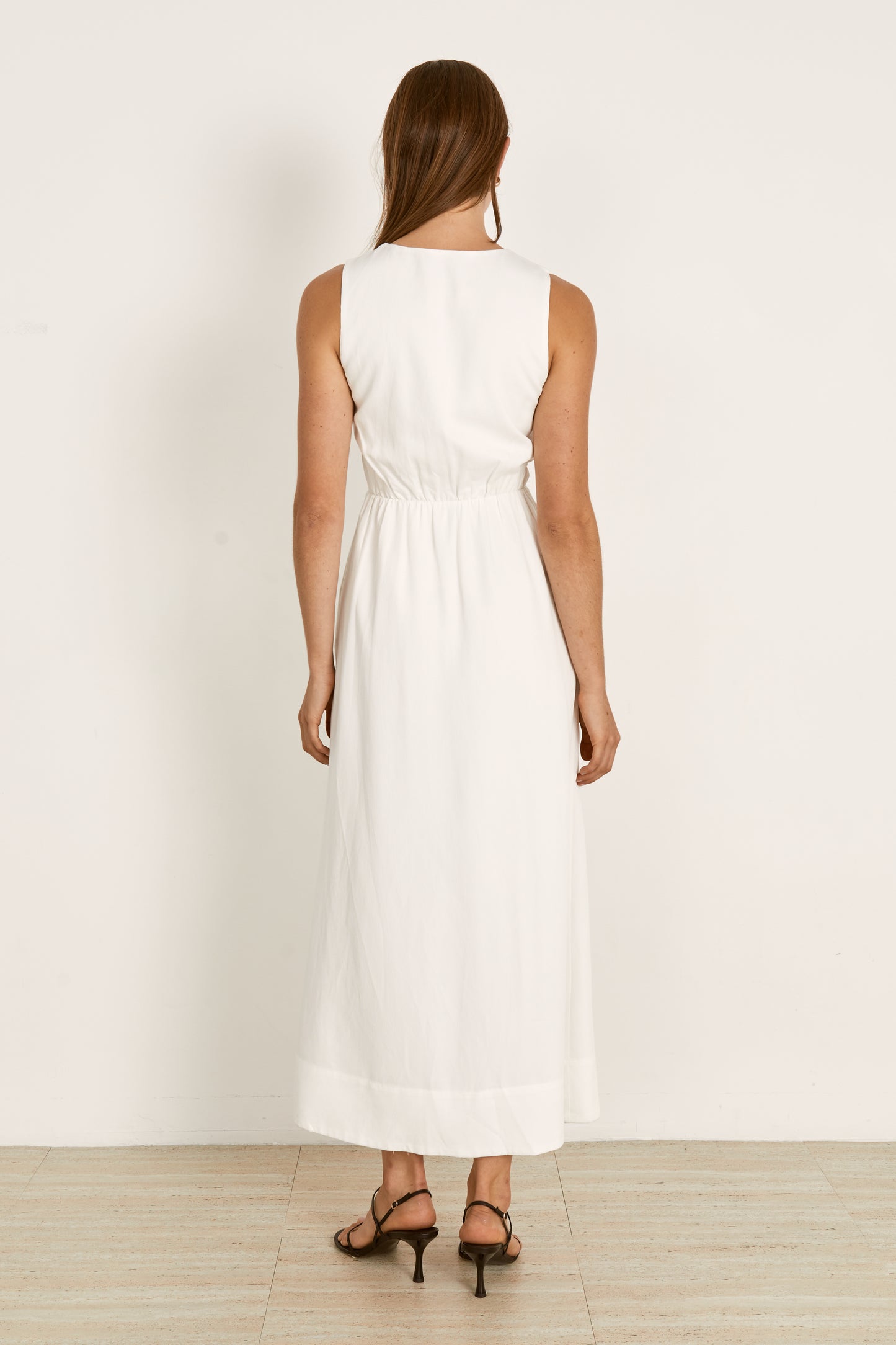 MON RENN Relic Midi Dress - White