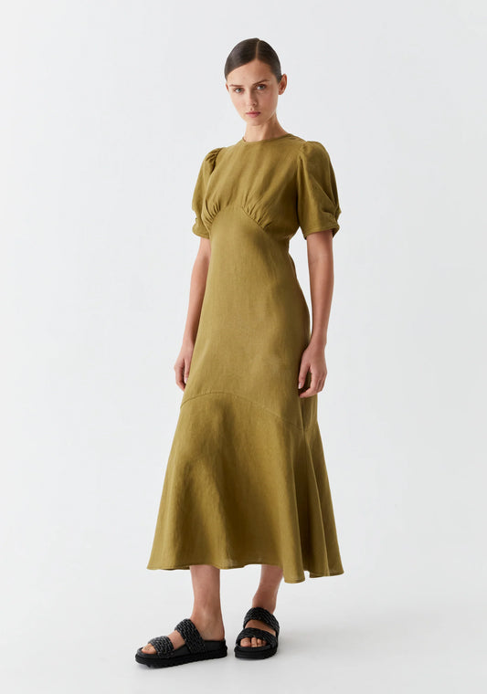 Morrison Bodhi Linen Dress -  Moss