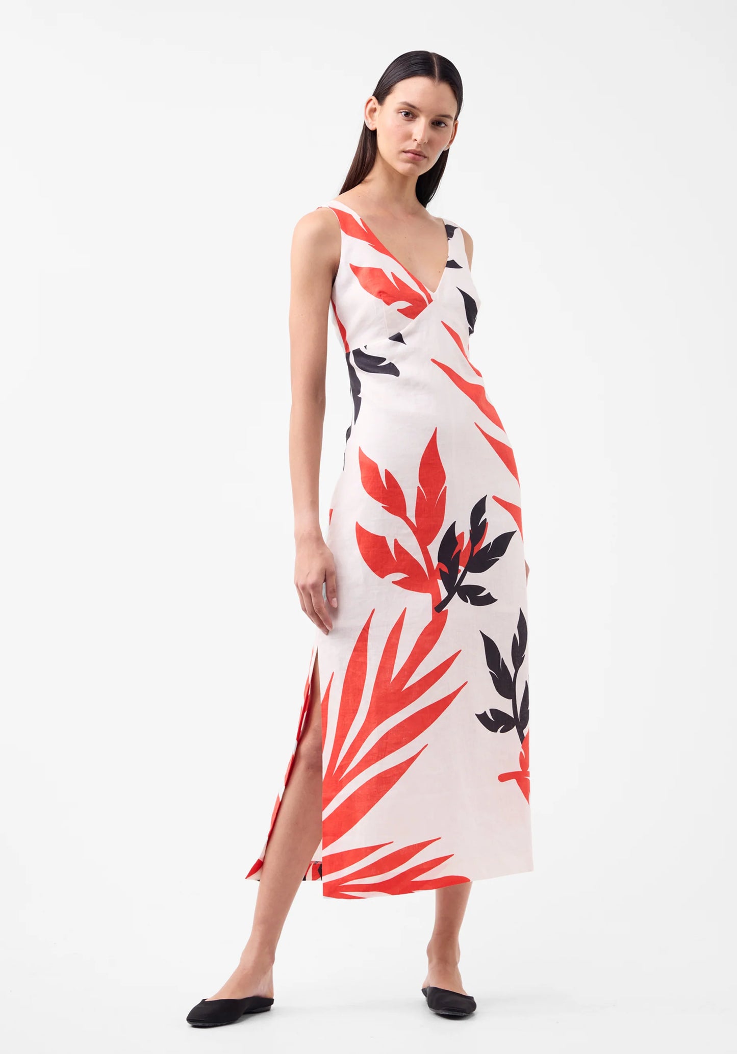 Morrison Cordelia Linen Midi Dress - Print