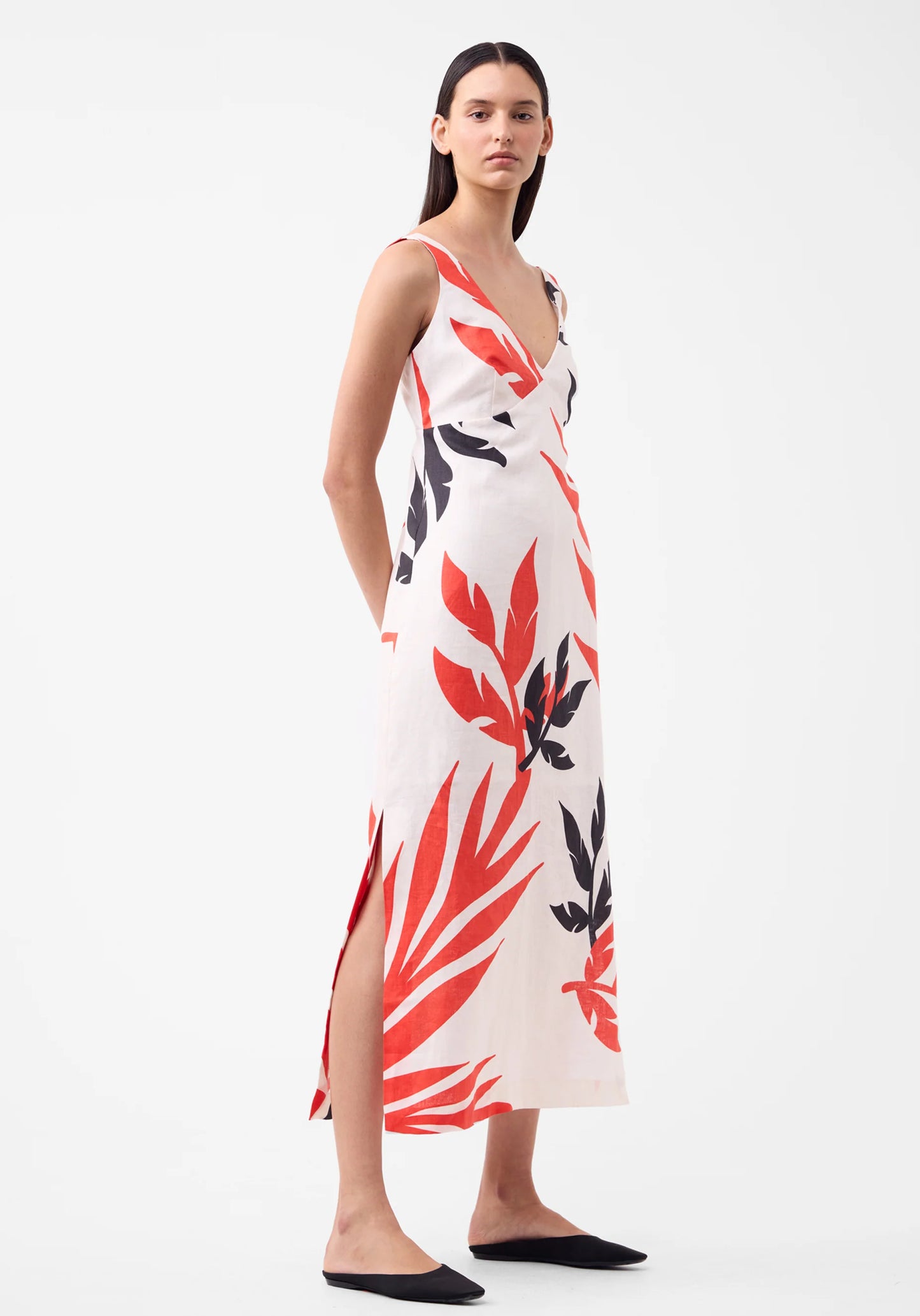 Morrison Cordelia Linen Midi Dress - Print