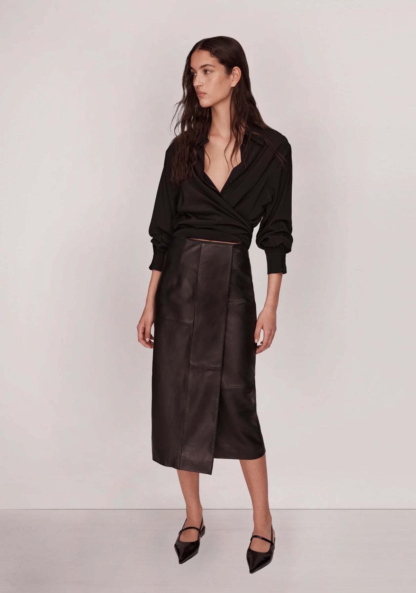 Morrison Patti Leather Skirt - Black