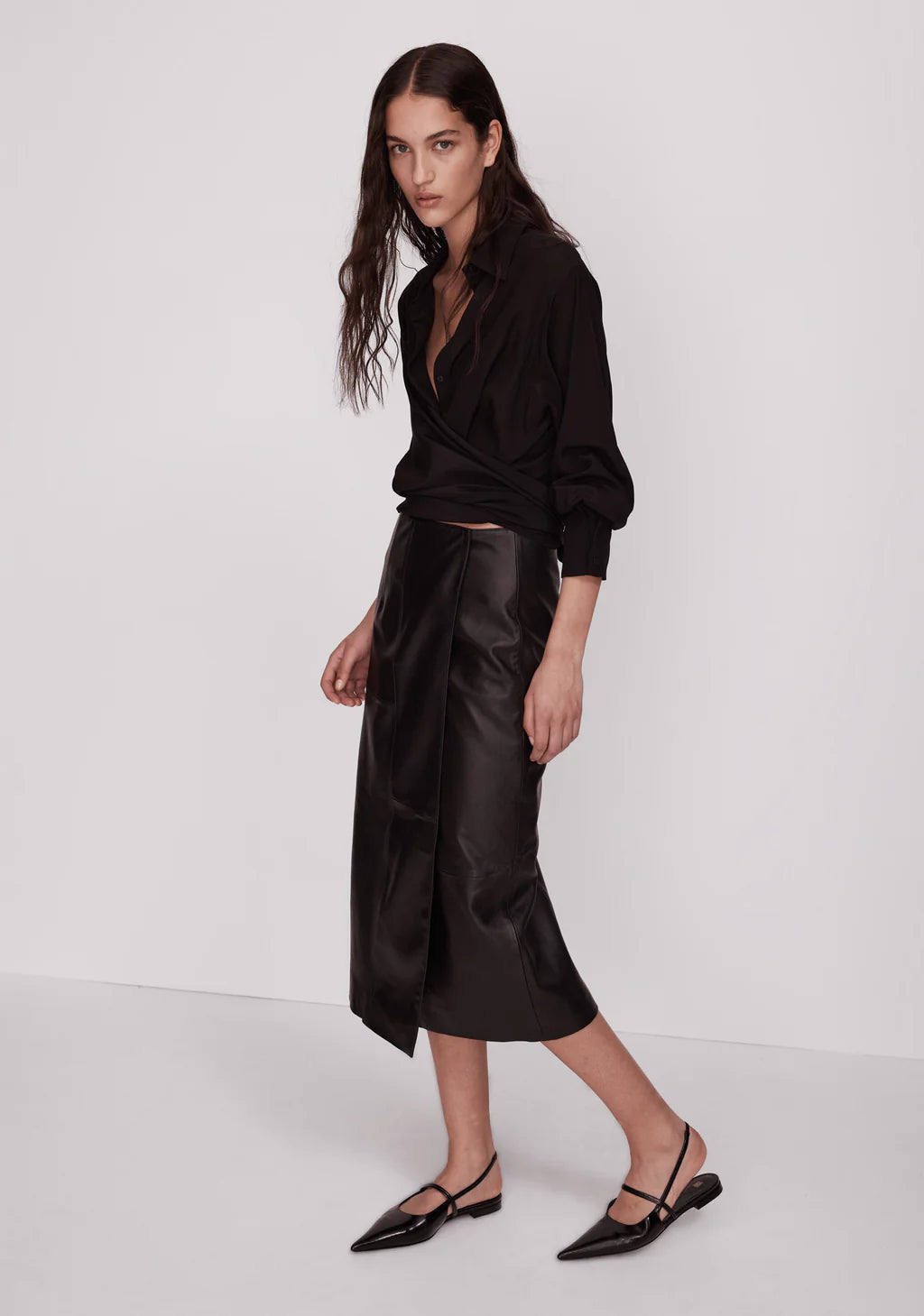 Morrison Patti Leather Skirt - Black