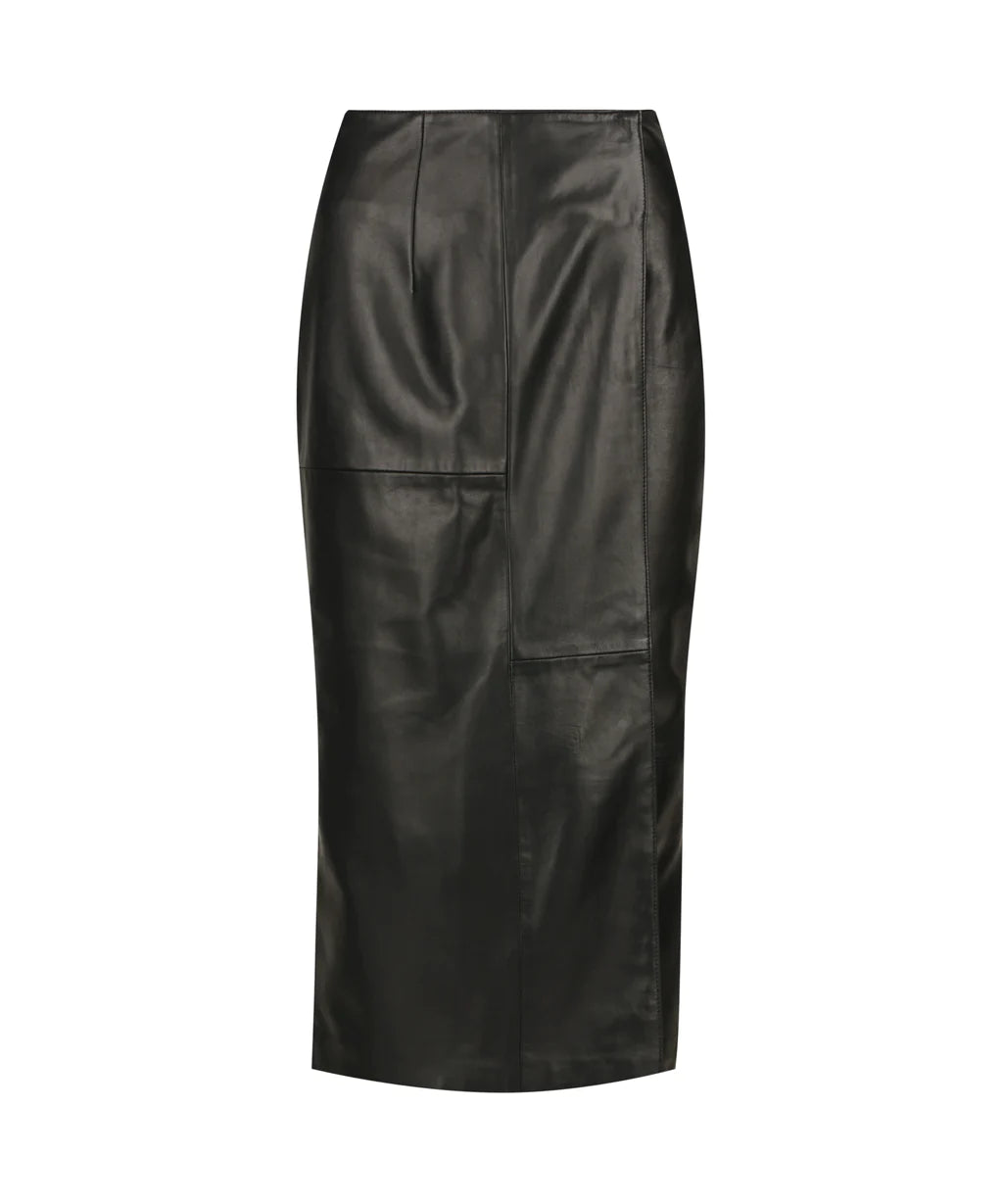 Shop Online I Ellery and Moss I Morrison Patti Leather Skirt - Black