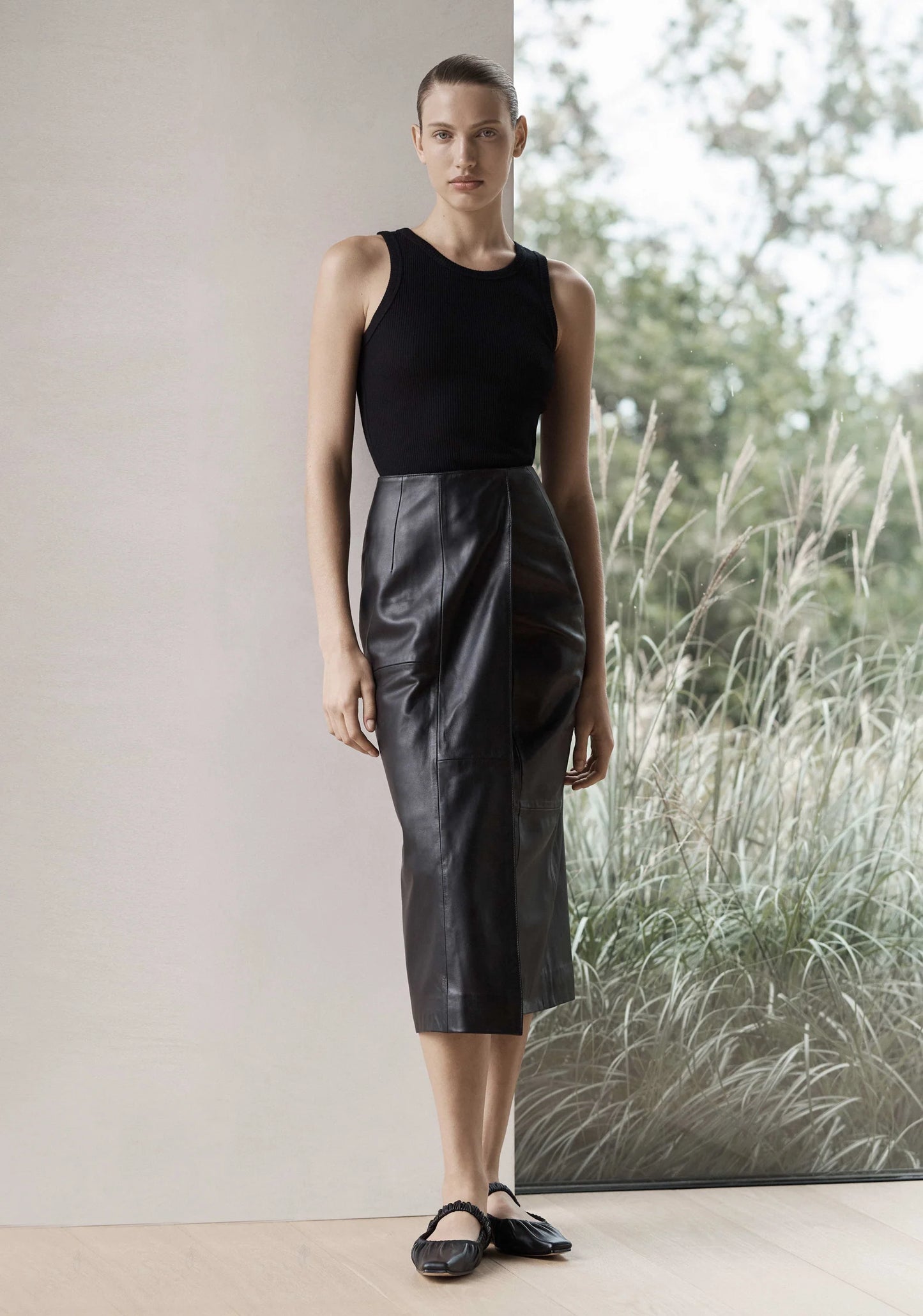 Morrison Patti Leather Skirt - Black