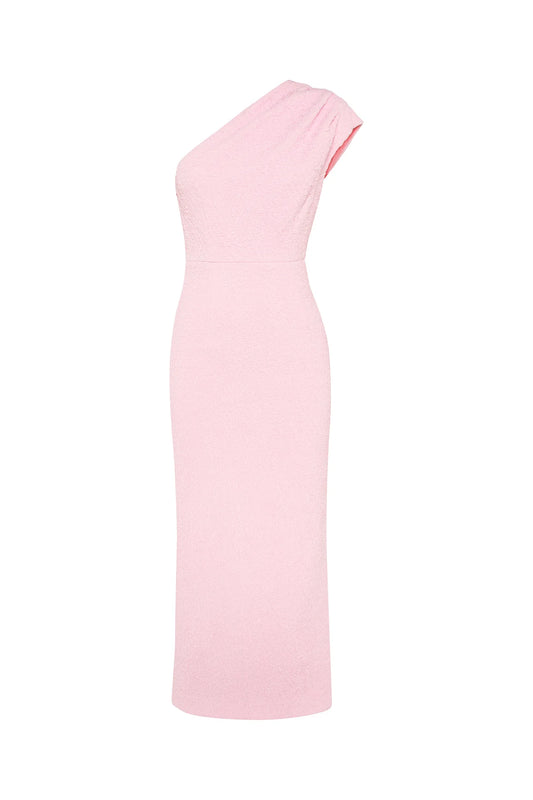 Mossman Mesmerise One Shoulder Midi Dress - Pink