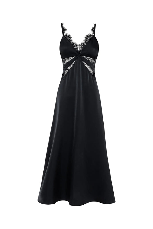 Mossman Obsidian Maxi Dress in Black