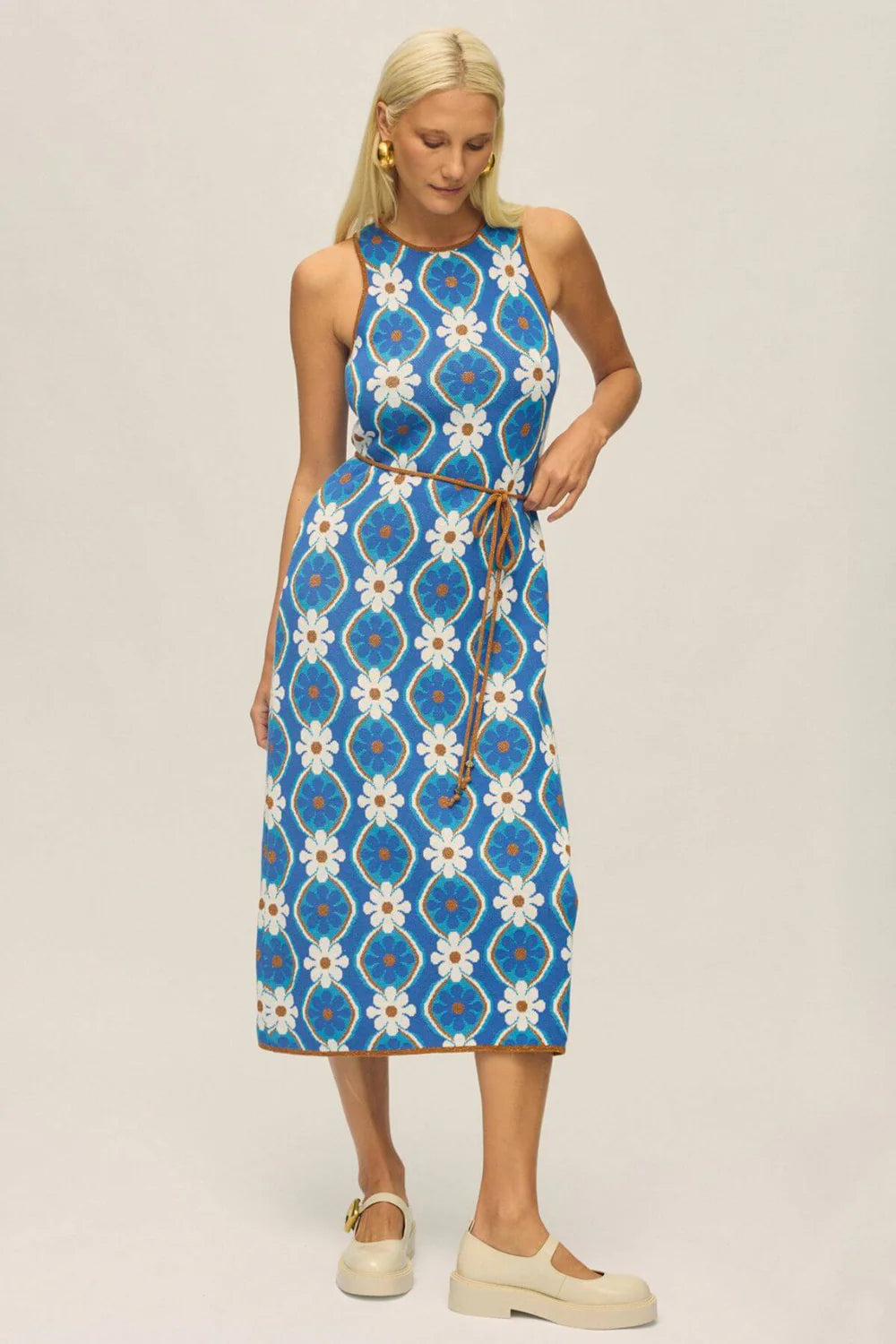 Nine Lives Bazaar Goldi Midi Dress - Mykonos