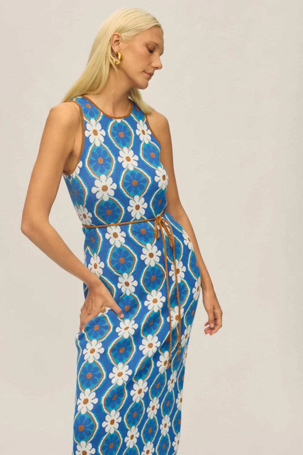 Nine Lives Bazaar Goldi Midi Dress - Mykonos