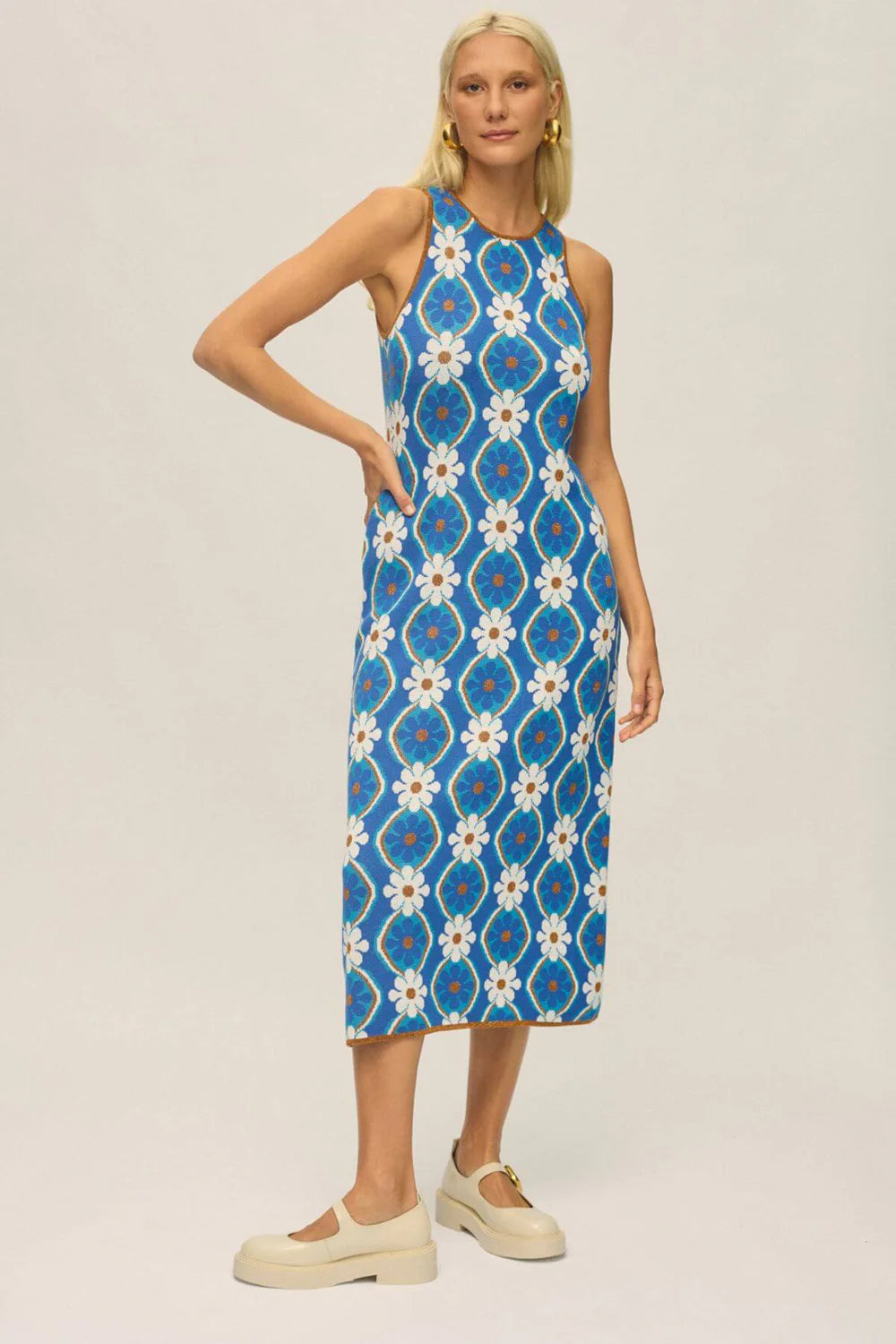 Nine Lives Bazaar Goldi Midi Dress - Mykonos