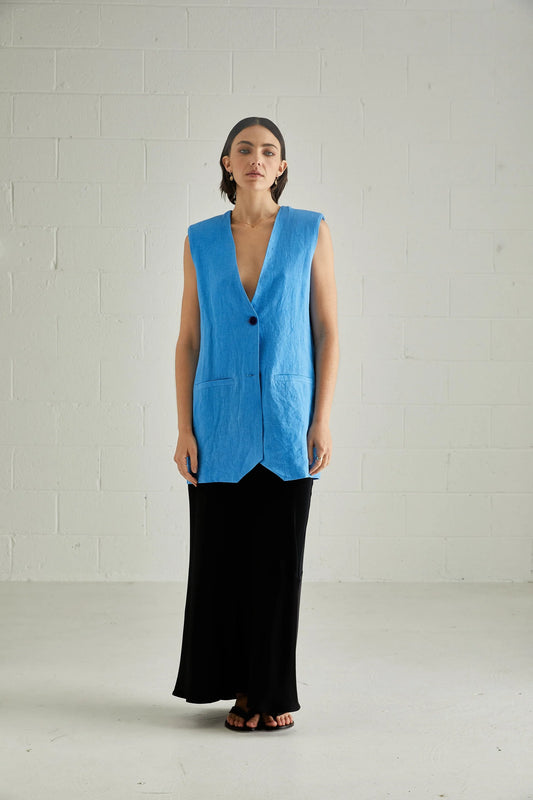 The One Six Resort Suit Vest - Cobalt - LAST ONE