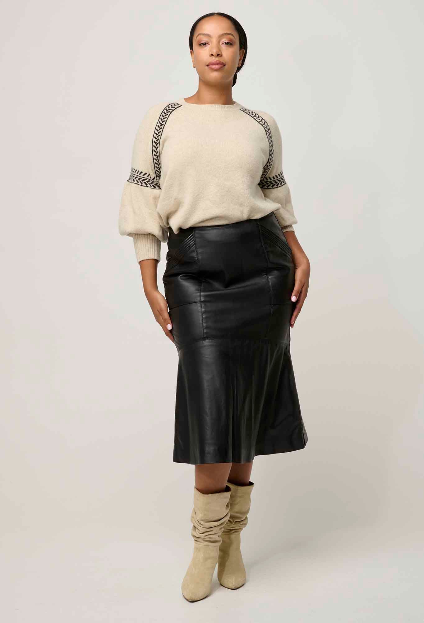 Once Was Luna Merino Wool Knit Top in Blanca