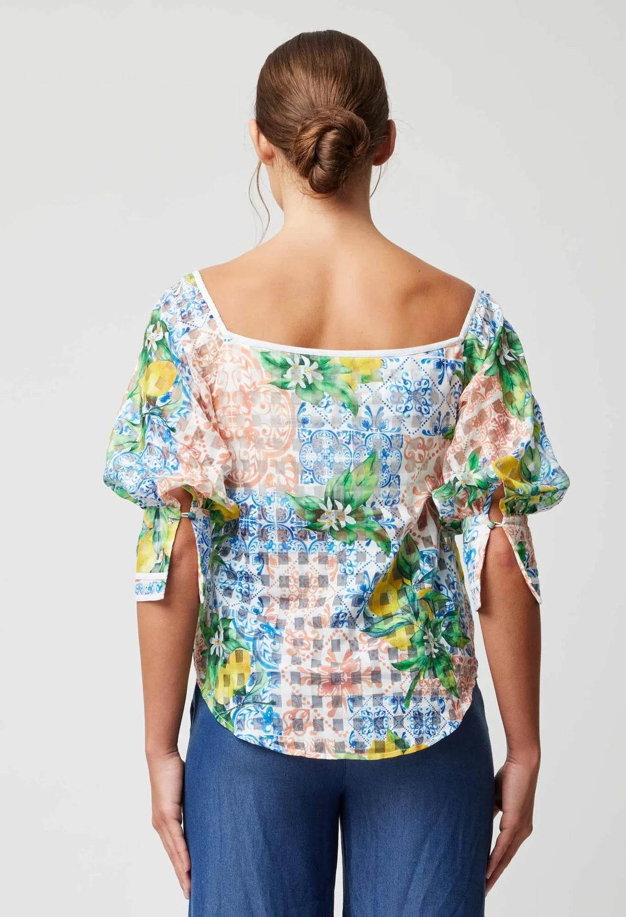 Once Was Lucia Cotton Silk Top in Limonata