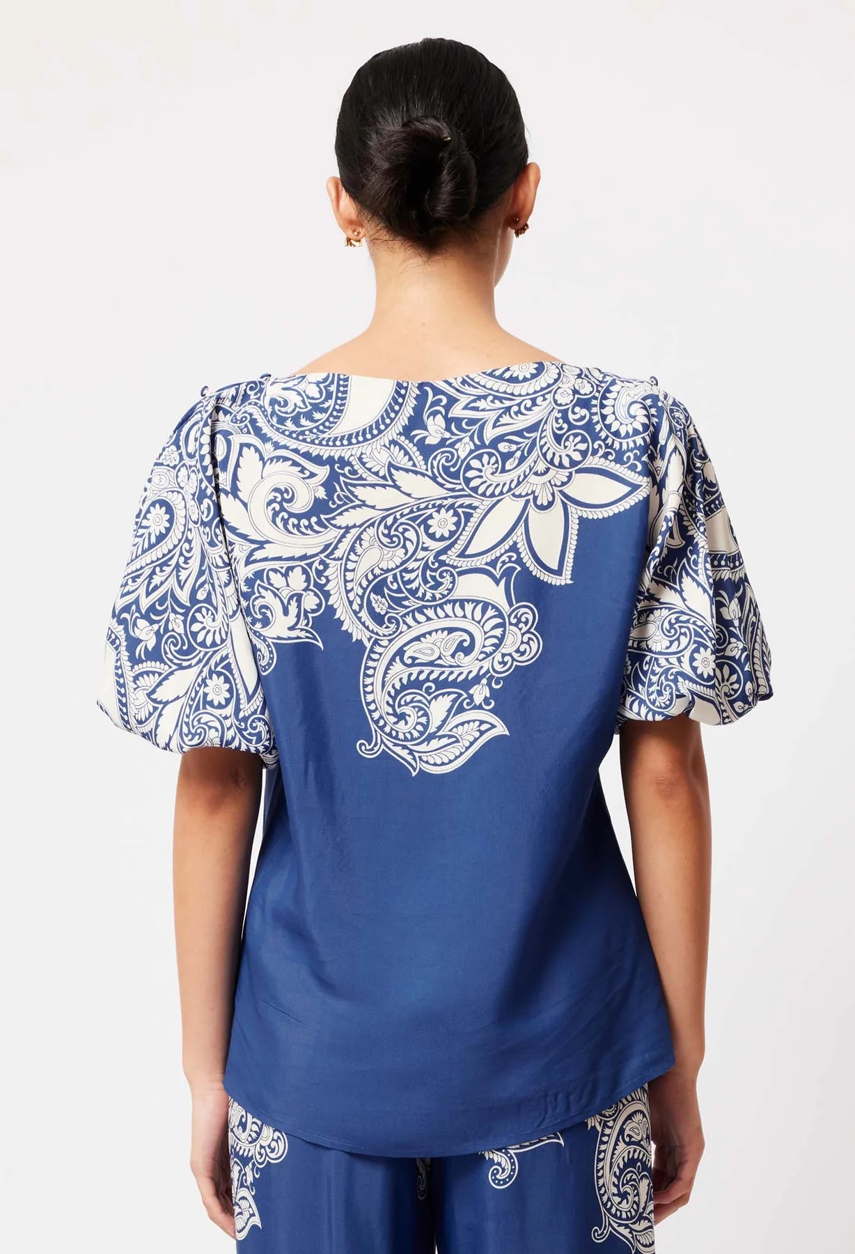 Once Was Positano Viscose Faille Dolman Sleeve Top in Paisley - Last One