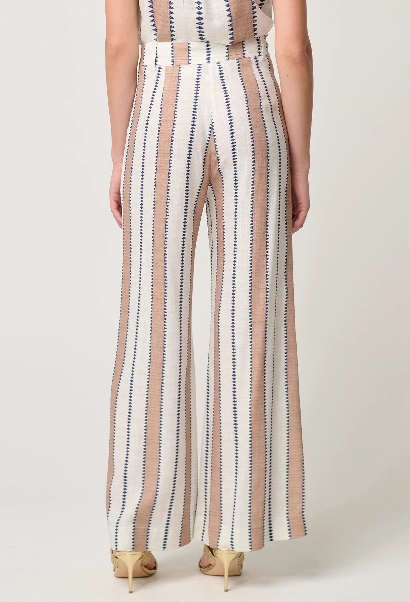 Once Was Dynasty Linen Viscose Pant - Cayman Stripe