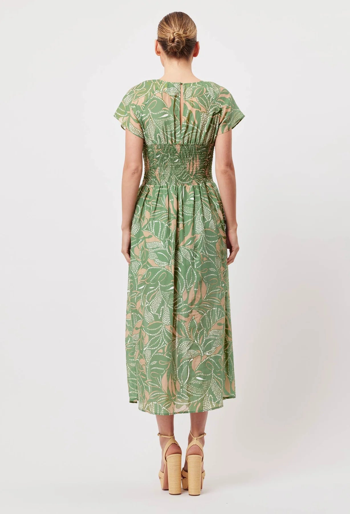 Once Was Rio Cotton Silk Midi Dress in Jungle Tropico