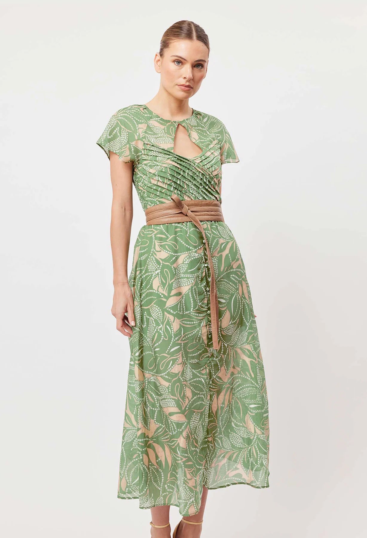 Once Was Rio Cotton Silk Midi Dress in Jungle Tropico