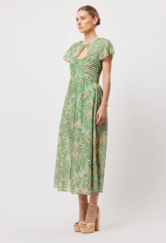 Once Was Rio Cotton Silk Midi Dress in Jungle Tropico