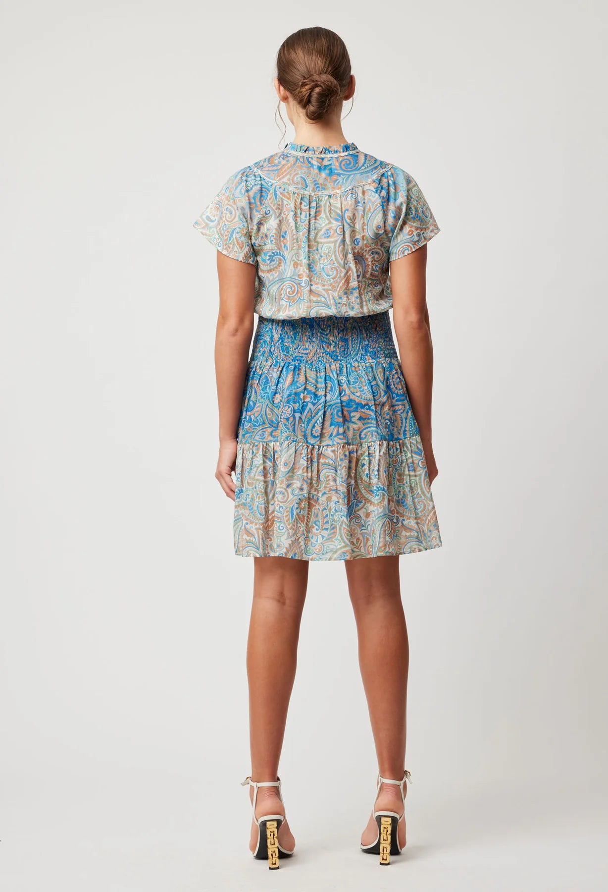 Once Was POSITANO COTTON SILK DRESS IN CAPRI PAISLEY PRINT - last one