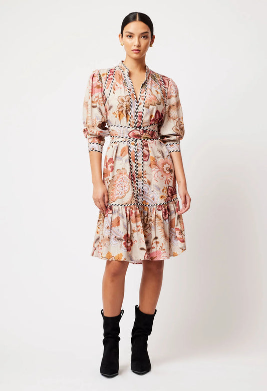 Once Was Atlas Linen Viscose Dress in Aries Floral