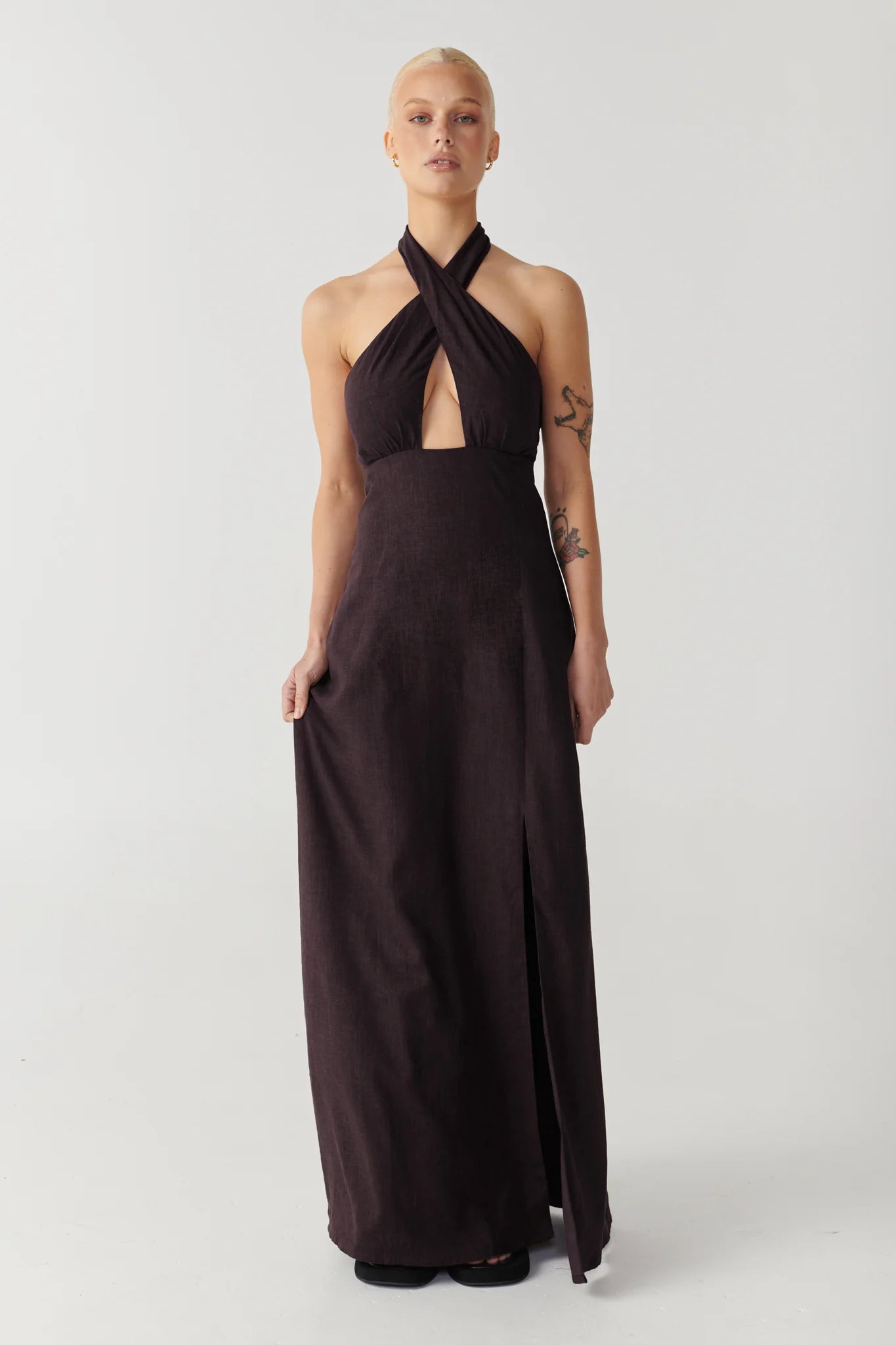 RAEF The Label Orlie Maxi Dress - Dark Oak