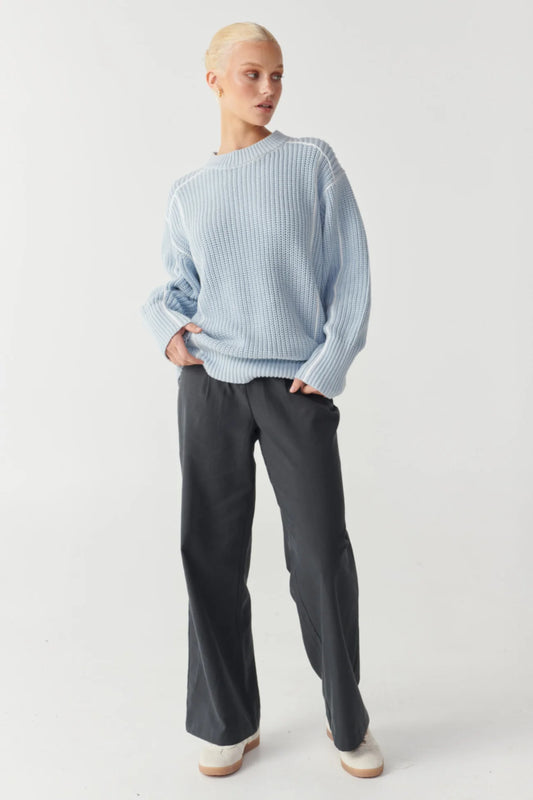 RAEF The Label Mylah O/S Crew Jumper - Blue