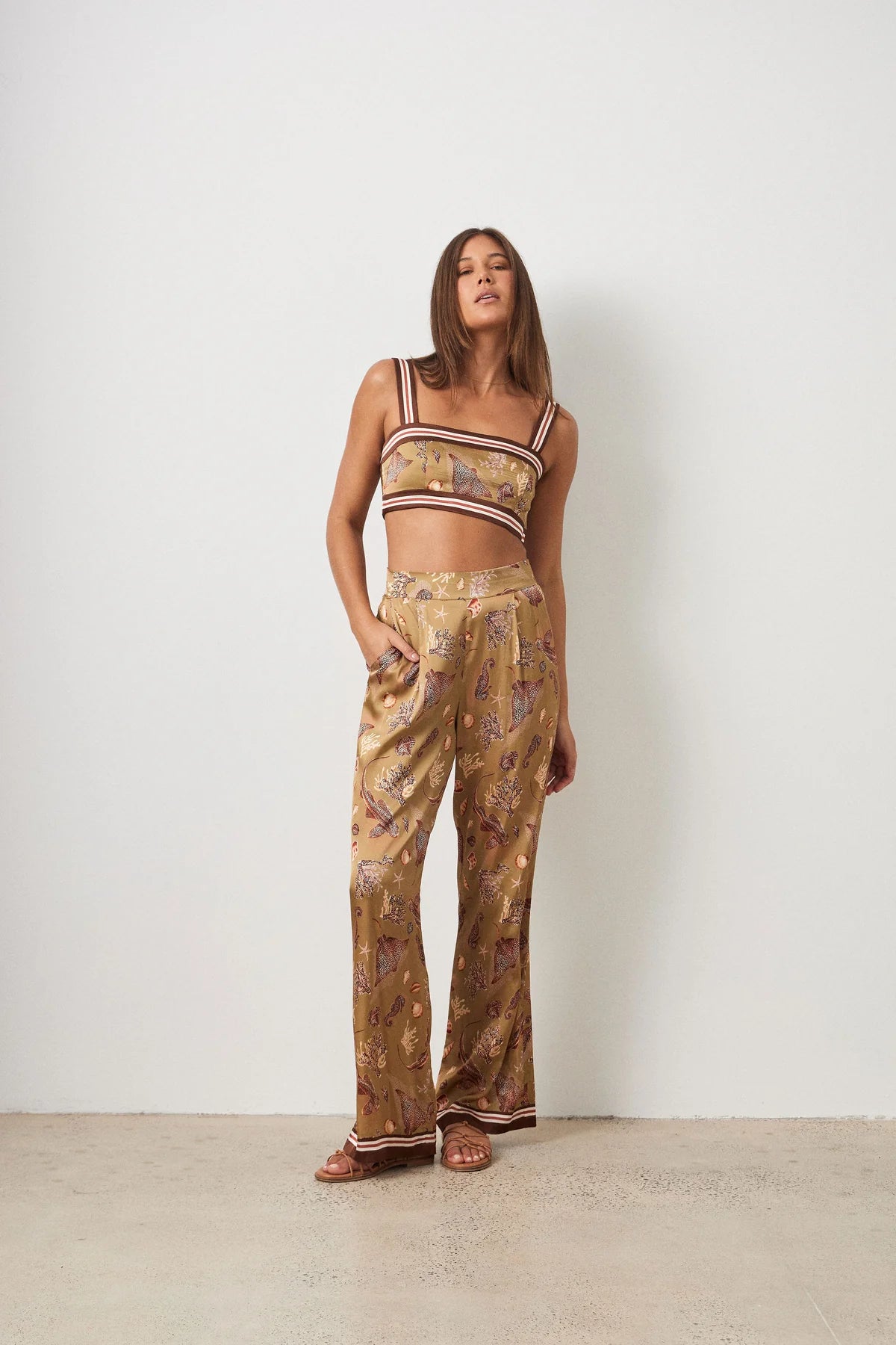 Ralf Studios Belongil Crop - Sealife Khaki