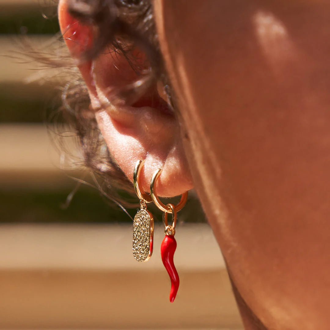 Arms of Eve Cornicello Red Charm Earrings