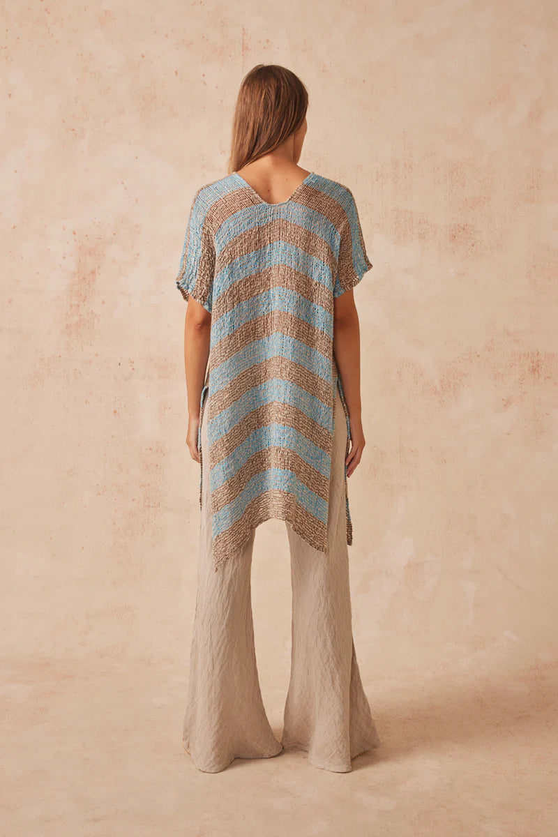 Estilo Emporio Solace Tunic - Blue and Choc