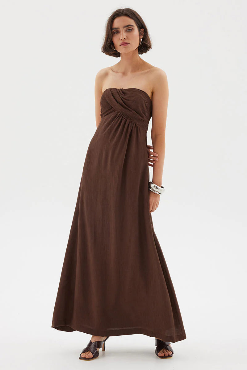 Sovere Studio Semira Maxi Dress in Cocoa Bean