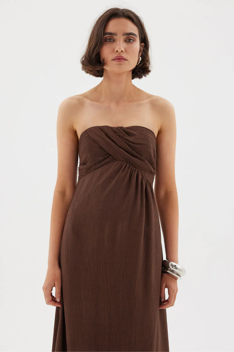 Sovere Studio Semira Maxi Dress in Cocoa Bean