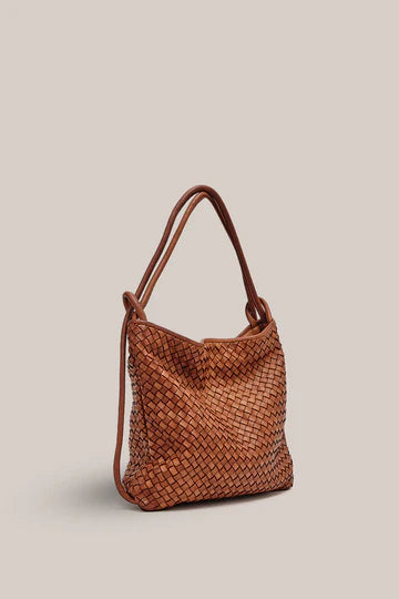 Vestirsi Woven Bella 2-in-1 Convertible Backpack Tote - Tan