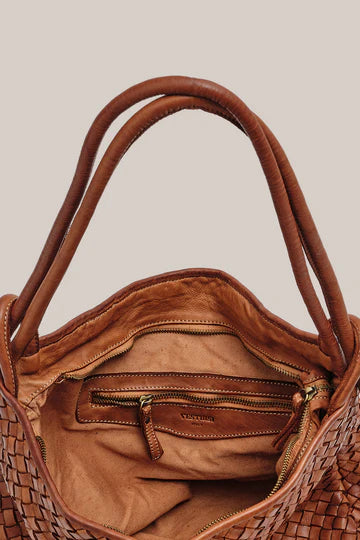 Vestirsi Woven Bella 2-in-1 Convertible Backpack Tote - Tan