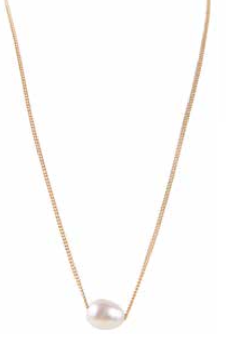 Fairley Pearl Teardrop Necklace - Gold