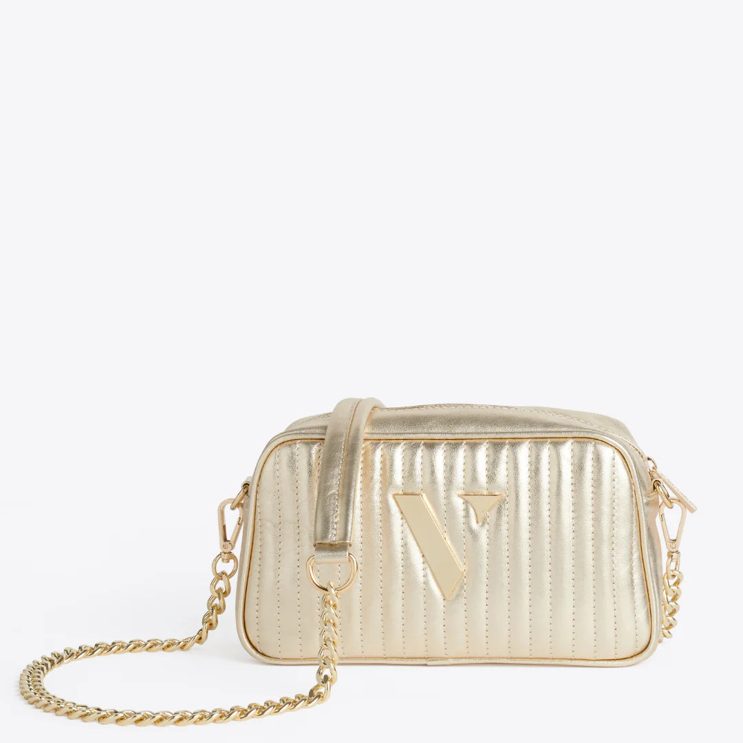 Vestirsi Chole Gold Quilted Crossbody Bag