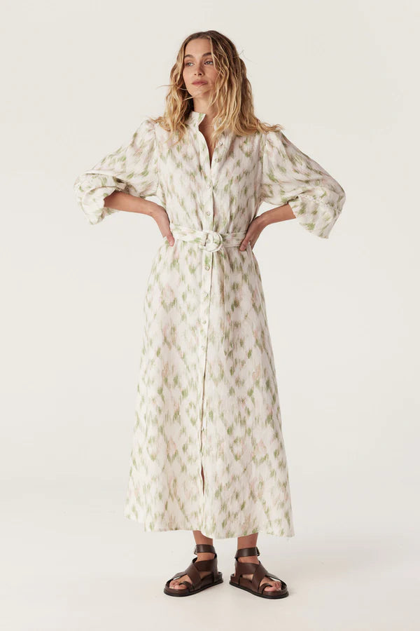 Cable Adeline Linen Dress - Ikat