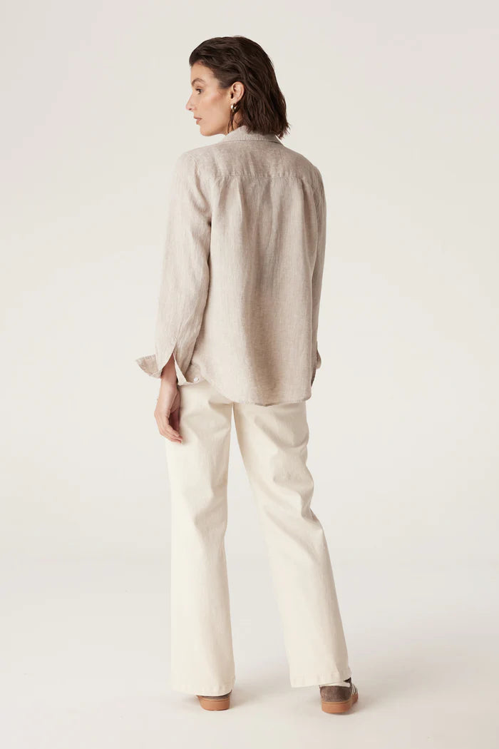 Cable Palm Linen Embroidered Shirt