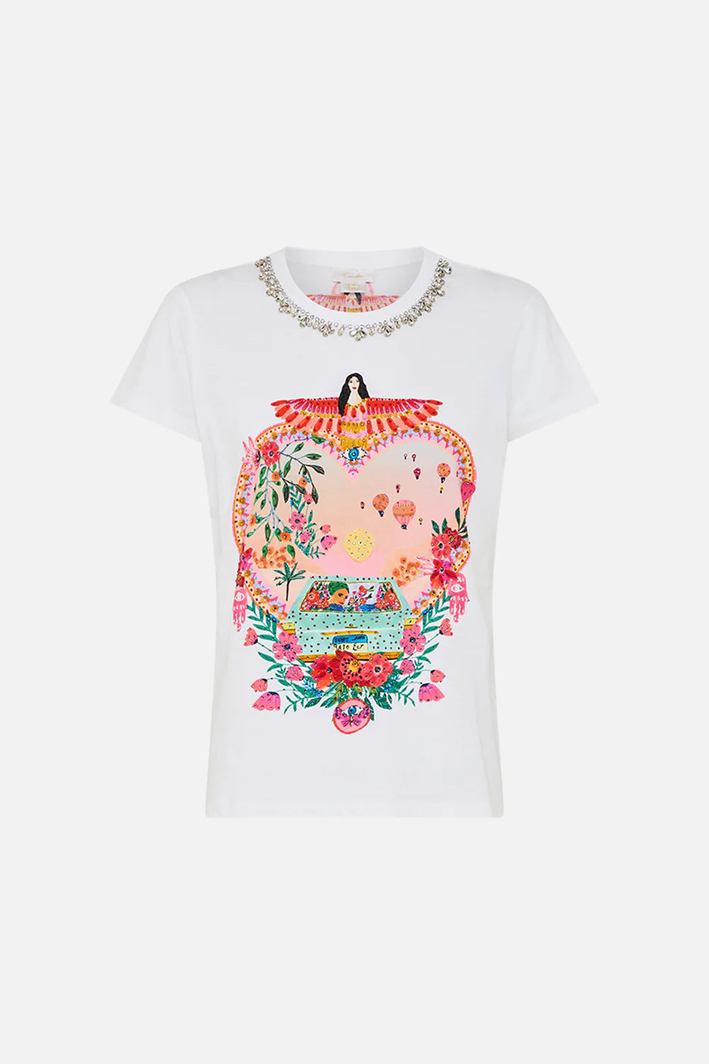 Camilla Sister Sunset Slim Fit Round Neck T-Shirt