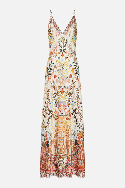 Camilla V Neck Long Bias Slip Dress With Train, In Honour Of Heirlooms