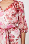 Once Was Annabelle Short Sleeve Dress - Flamingo Flower