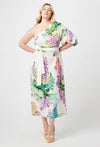 Once Was Bahia One Shoulder Linen Viscose Dress - Wisteria Alba