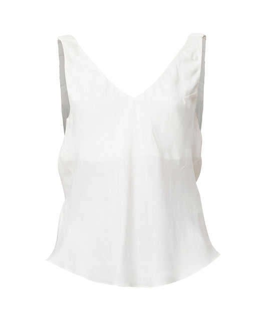 Once Was DelRay Reversible Cupro Cami - Ivory