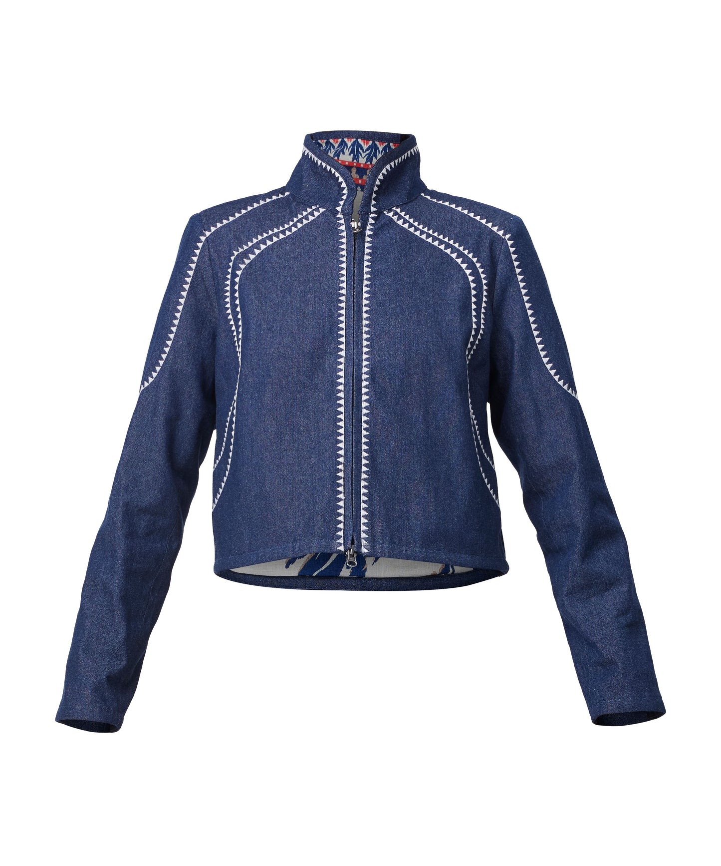 Once Was Delray Reversible Embroidered Cotton Jacket in Palm Shadow