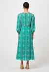 Once Was Morgan Embroidered Coat Dress with Slip - Bay Green