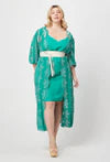 Once Was Morgan Embroidered Coat Dress with Slip - Bay Green